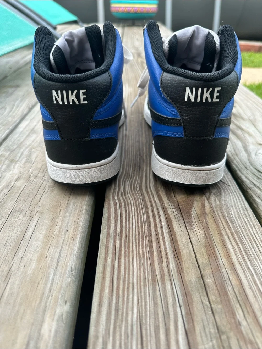 Nike High-Top Sneakers in Blue, White & Black